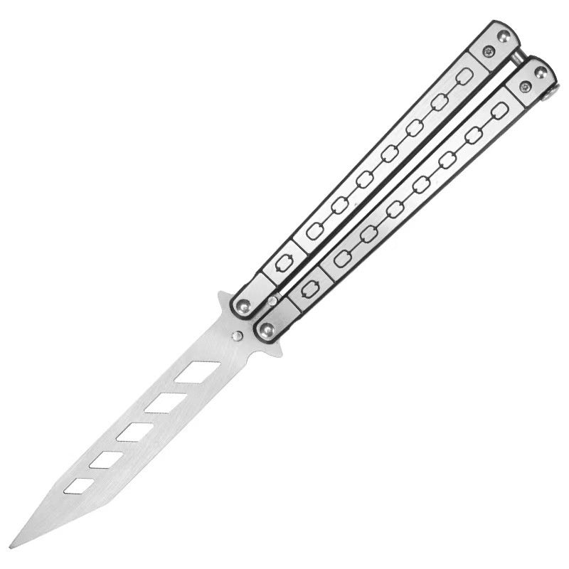 Factory Outlet Butterfly Practice Knife Decompression Training Knife Unedged Stainless Steel Game Knife Outdoor Tools
