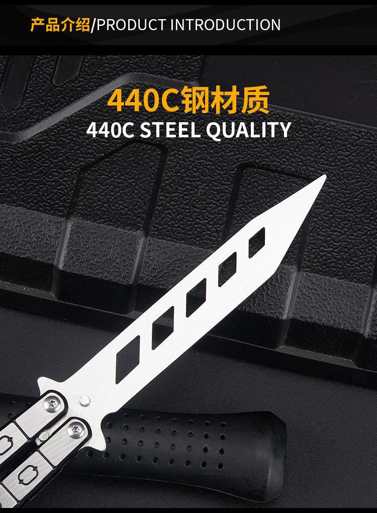 Factory Outlet Butterfly Practice Knife Decompression Training Knife Unedged Stainless Steel Game Knife Outdoor Tools