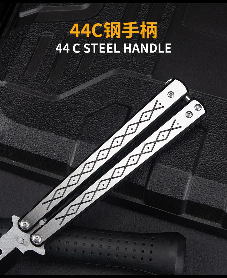 Factory Outlet Butterfly Practice Knife Decompression Training Knife Unedged Stainless Steel Game Knife Outdoor Tools