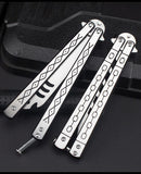 Factory Outlet Butterfly Practice Knife Decompression Training Knife Unedged Stainless Steel Game Knife Outdoor Tools