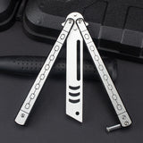 Factory Outlet Butterfly Practice Knife Decompression Training Knife Unedged Stainless Steel Game Knife Outdoor Tools