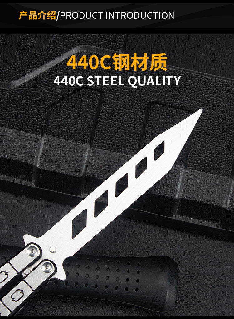 Factory Outlet Butterfly Practice Knife Decompression Training Knife Unedged Stainless Steel Game Knife Outdoor Tools
