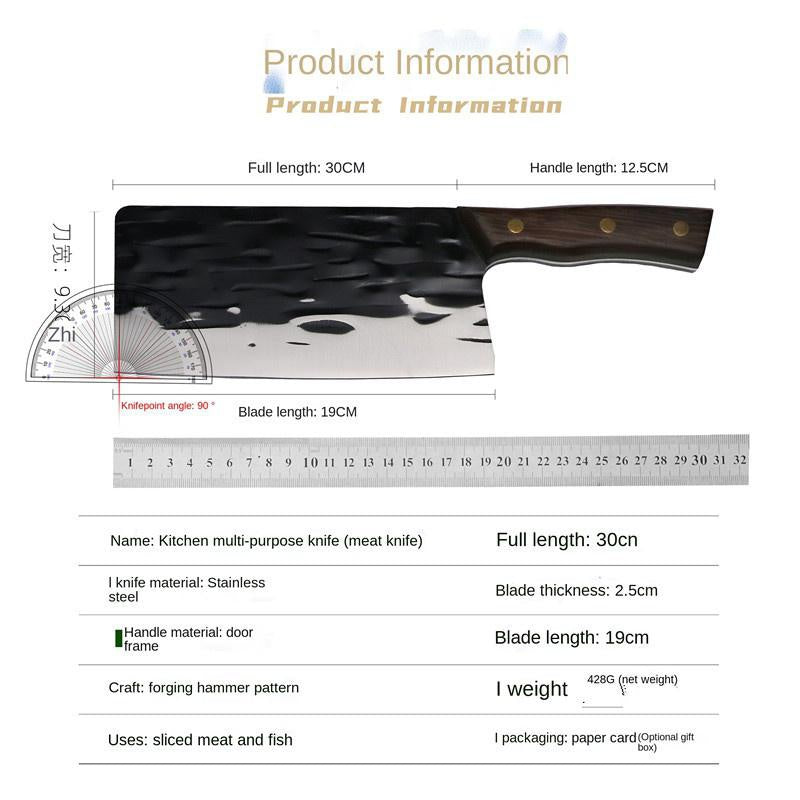 Household chopping knife slicing cooking knife stainless steel kitchen knife chicken wing wood kitchen knife kitchen hotel knife