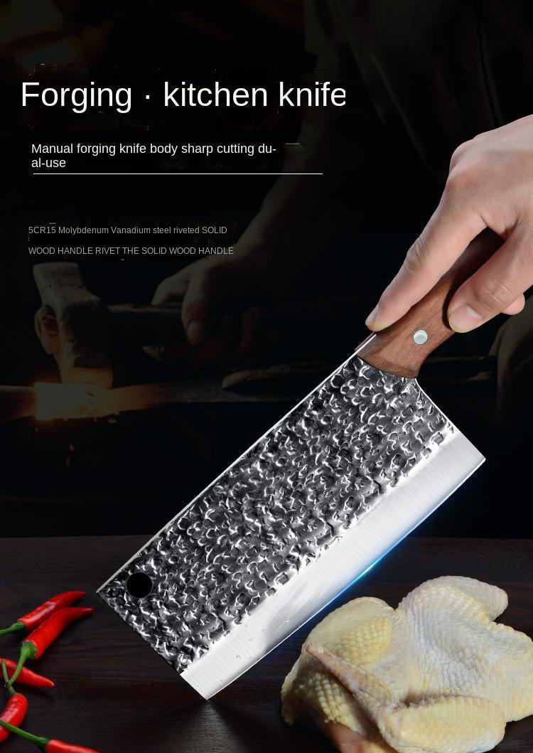 Manual forging, beating and cutting dual-purpose knife bone cutting knife kitchen knife stainless steel kitchen knife household