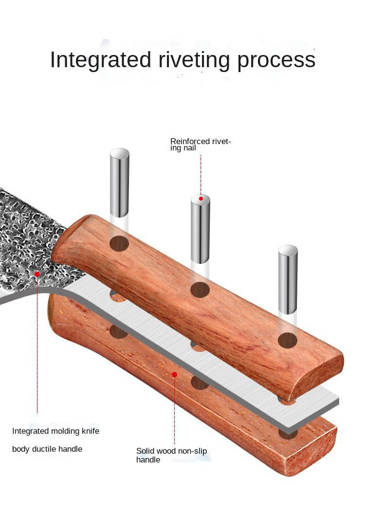 Manual forging, beating and cutting dual-purpose knife bone cutting knife kitchen knife stainless steel kitchen knife household
