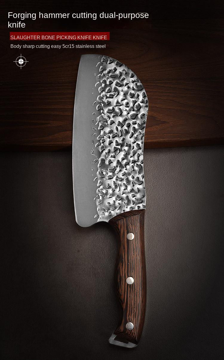 Forging kitchen knife stainless steel cutting and cutting dual-purpose knife household sharp bone cutting and meat cutting knife