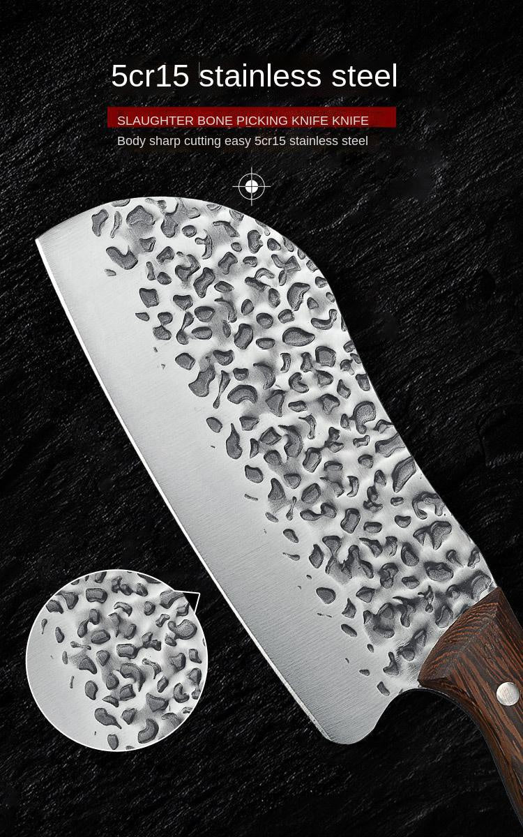 Forging kitchen knife stainless steel cutting and cutting dual-purpose knife household sharp bone cutting and meat cutting knife