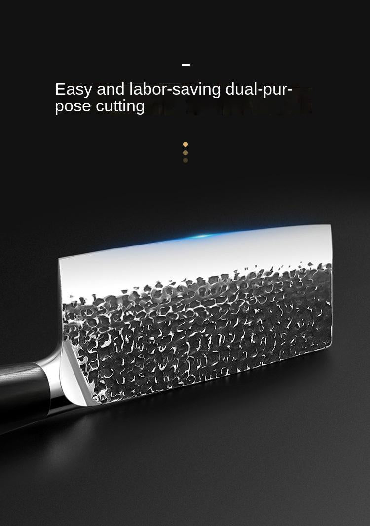Stainless steel kitchen knife forged hammer pattern household slicing knife cutting meat and vegetables multi-purpose chef's knife