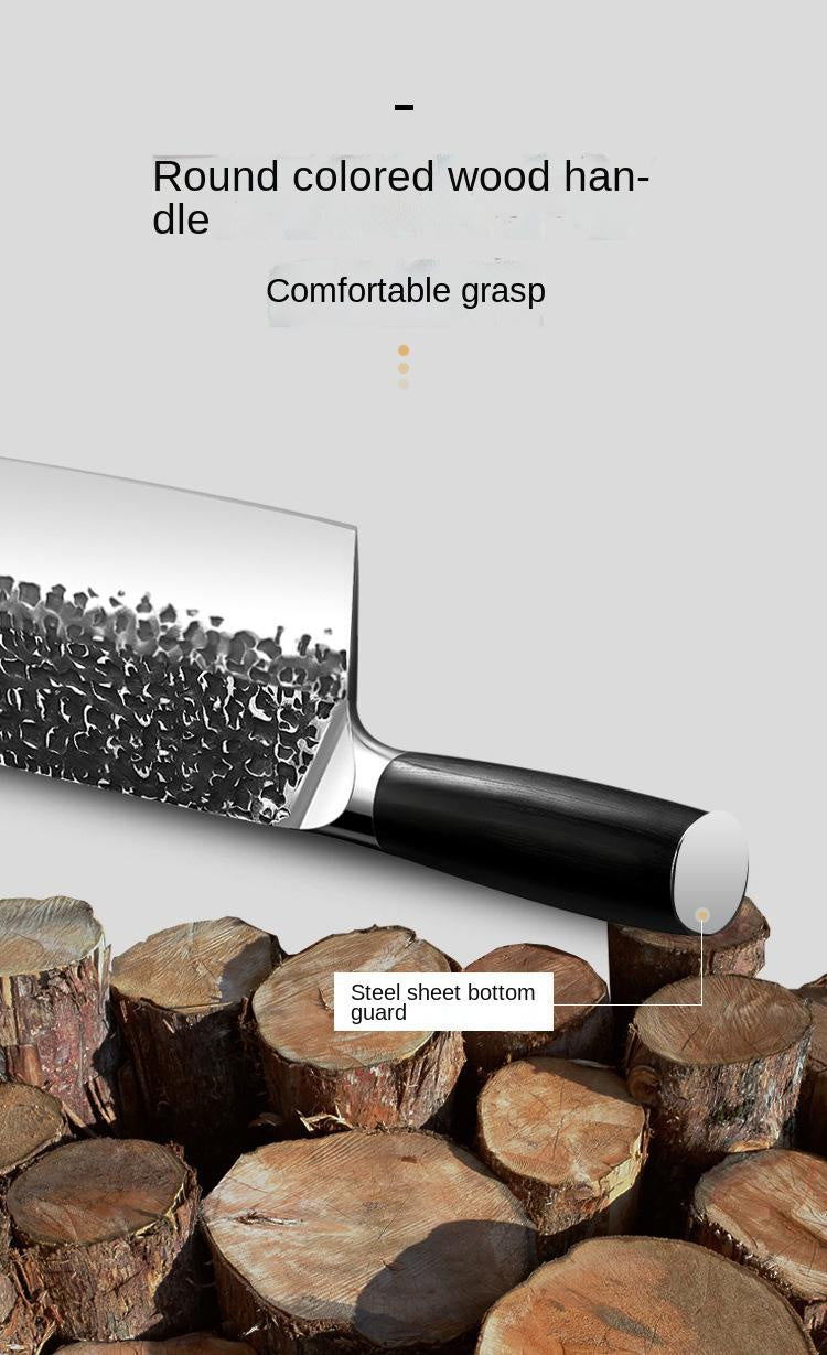 Stainless steel kitchen knife forged hammer pattern household slicing knife cutting meat and vegetables multi-purpose chef's knife