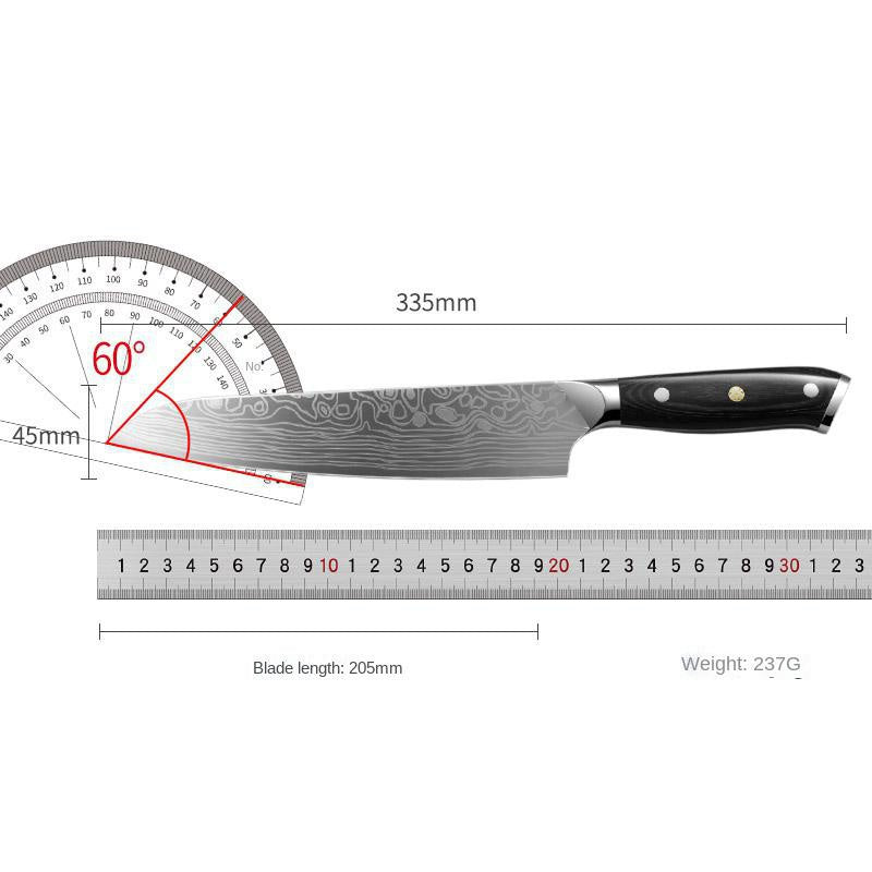 8 inch pattern round head chef's knife west chef's blade meat knife cutting kitchen knife