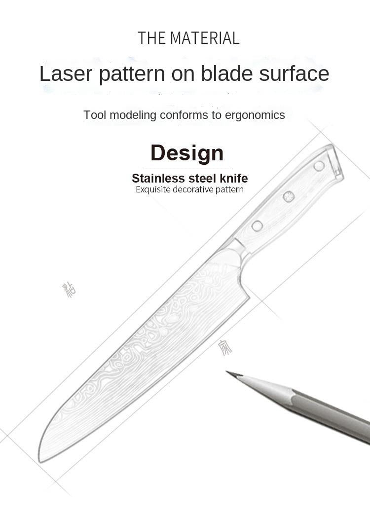 8 inch pattern round head chef's knife west chef's blade meat knife cutting kitchen knife