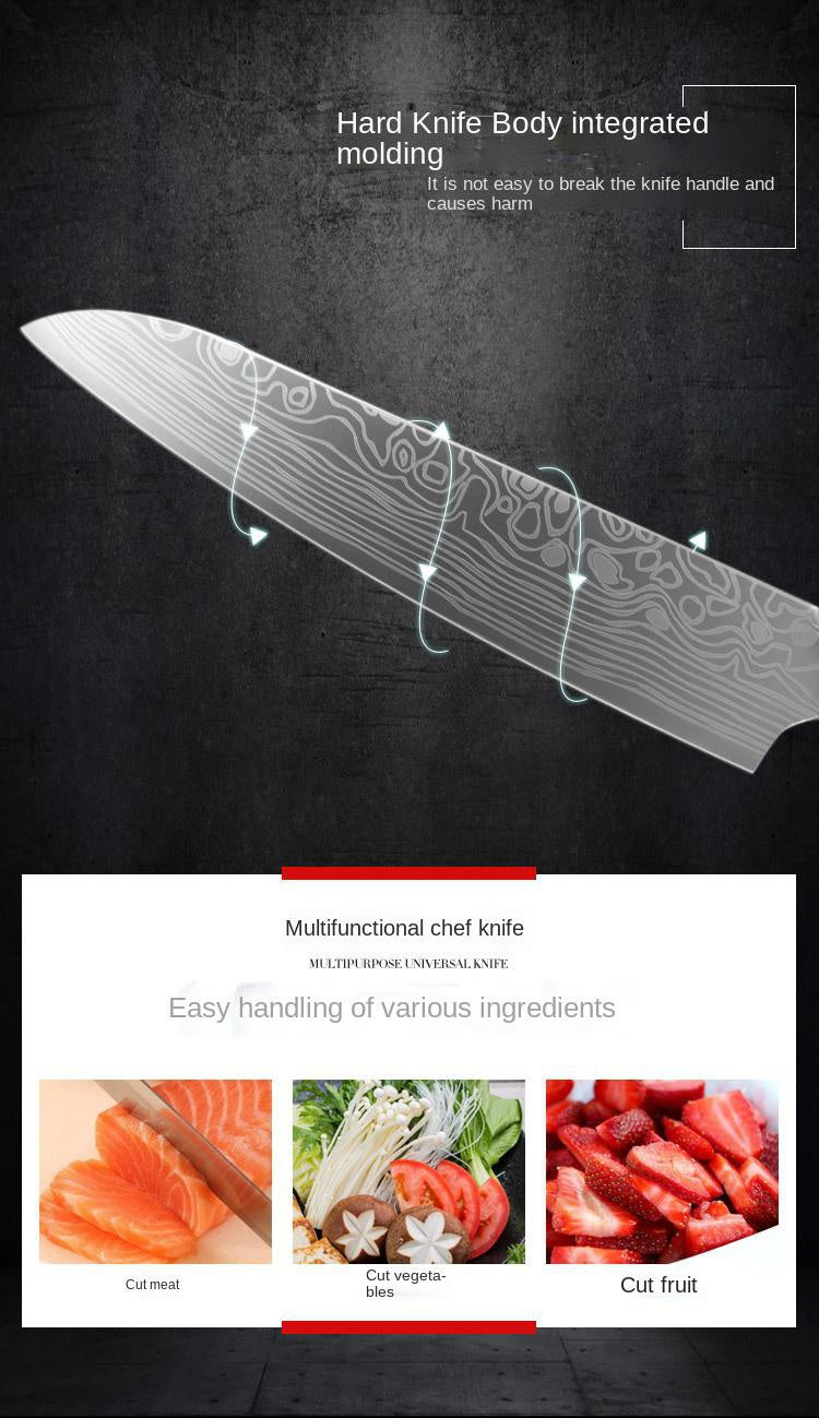 8 inch pattern round head chef's knife west chef's blade meat knife cutting kitchen knife
