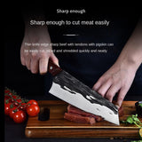 Forged stainless steel chef blade sharp meat file segmentation knife hammer grain meat cutter household side dish cutter