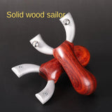 High-precision, high-pressure, professional, fast-compression, strap-free stainless steel springman Popeye slingshot solid wood palm treasure flat leather