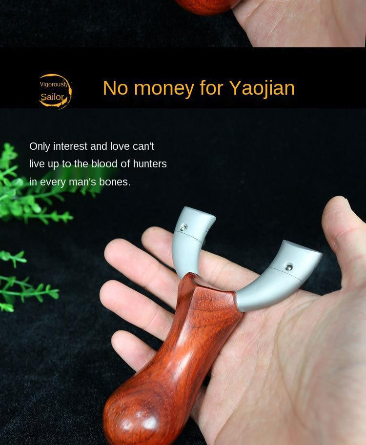 High-precision, high-pressure, professional, fast-compression, strap-free stainless steel springman Popeye slingshot solid wood palm treasure flat leather
