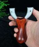 High-precision, high-pressure, professional, fast-compression, strap-free stainless steel springman Popeye slingshot solid wood palm treasure flat leather