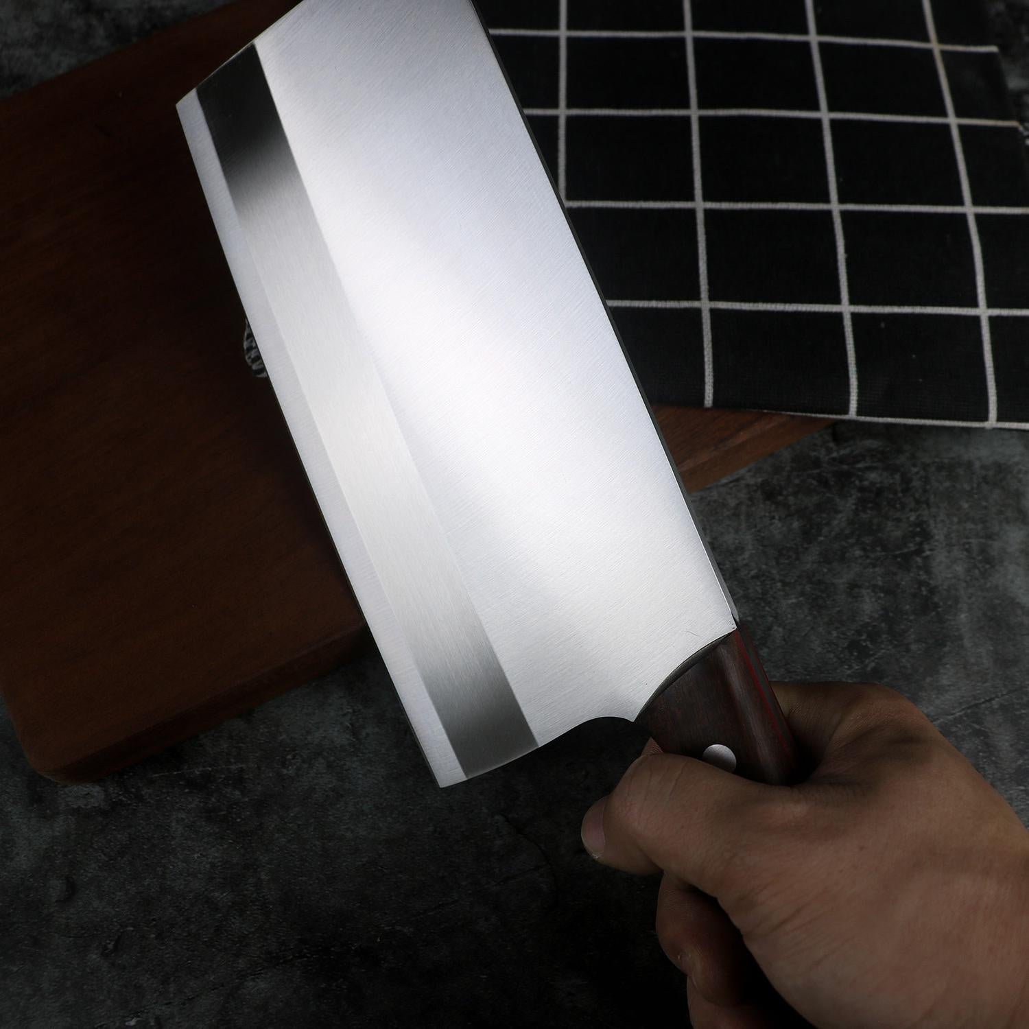 Stainless Steel Kitchen Knife Household Choppers Carbonized Wooden Handle Household Kitchen Slice Knives