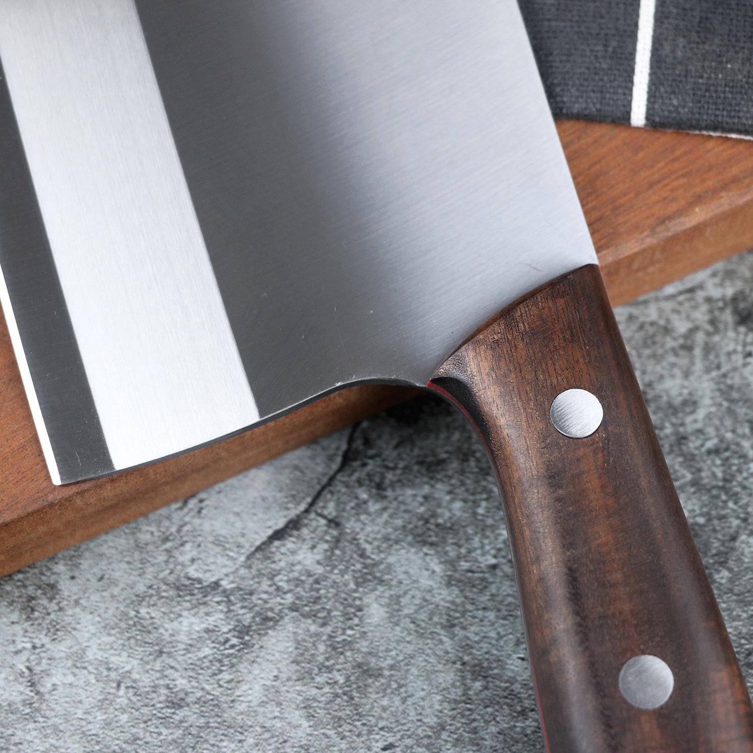 Stainless Steel Kitchen Knife Household Choppers Carbonized Wooden Handle Household Kitchen Slice Knives