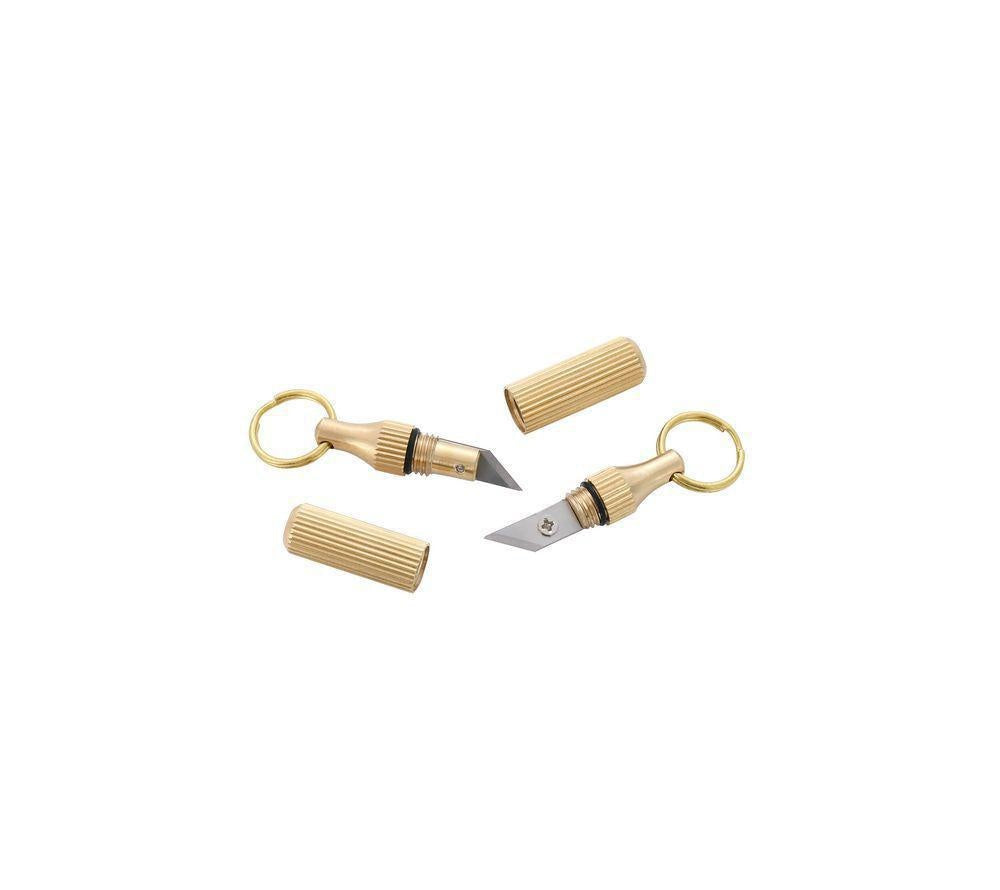Remove express knife key chain portable mini Brass Pendant capsule knife box opener portable knife 2pcs