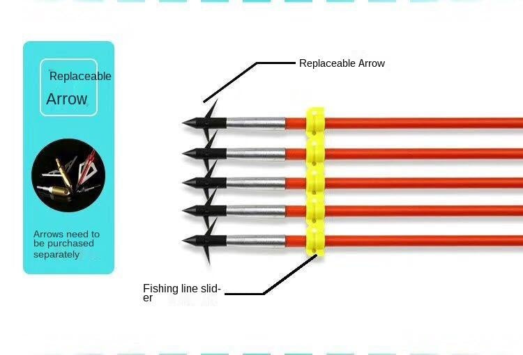 8mm solid fishing arrows, bows and arrows, recurve bows, straight pull bows, composite archery, fishing arrows, 3