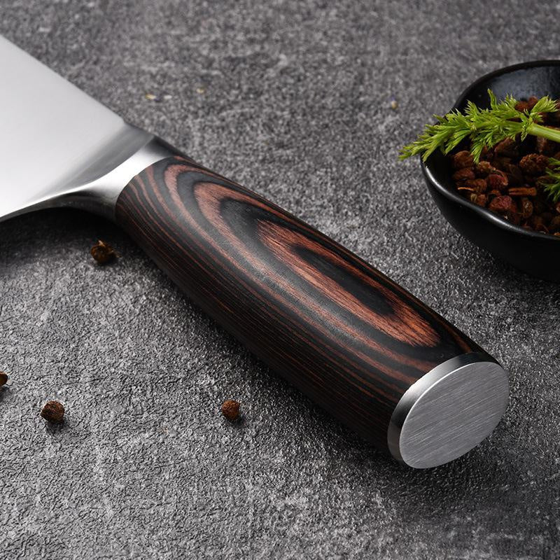 Household Kitchen Knife Lightweight Color Wooden Handle Meat Cleaver Sharp Stainless Steel Kitchen Knife Ladies