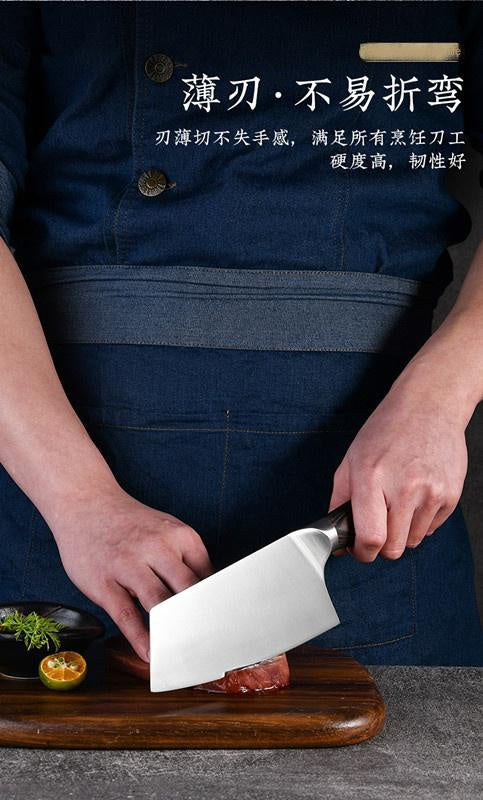 Household Kitchen Knife Lightweight Color Wooden Handle Meat Cleaver Sharp Stainless Steel Kitchen Knife Ladies