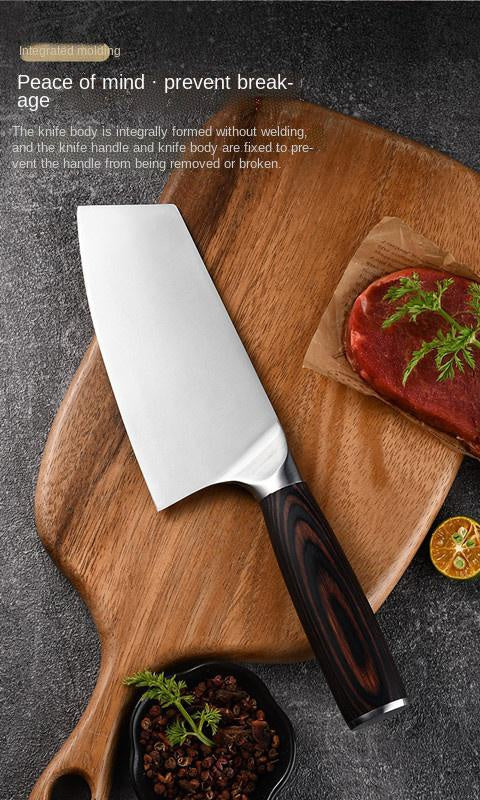 Household Kitchen Knife Lightweight Color Wooden Handle Meat Cleaver Sharp Stainless Steel Kitchen Knife Ladies