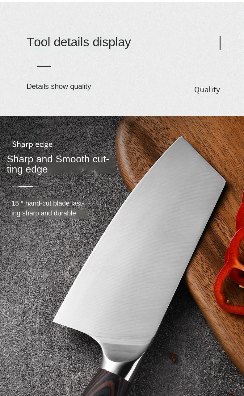 Household Kitchen Knife Lightweight Color Wooden Handle Meat Cleaver Sharp Stainless Steel Kitchen Knife Ladies