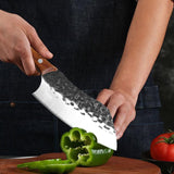 Forged stainless steel hammering meat cutter outdoor camping meat cutter butcher's knife manual meat cutter chef's blade sharp blade cooking knife vegetable knife
