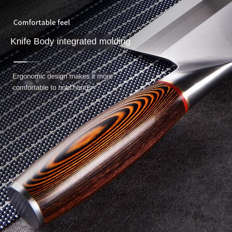 Kitchen color wooden handle meat cleaver composite steel kitchen knife household slicing knife professional chef knife