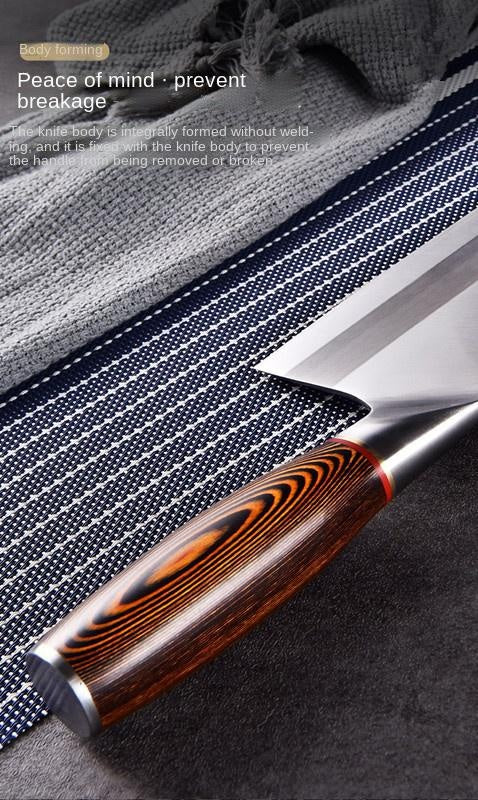 Kitchen color wooden handle meat cleaver composite steel kitchen knife household slicing knife professional chef knife