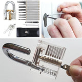 15/22Pcs Lock Pick Locksmith Training Skill Extractor Door Tools Set Transparent Practice Lock Padlock Tools with Key