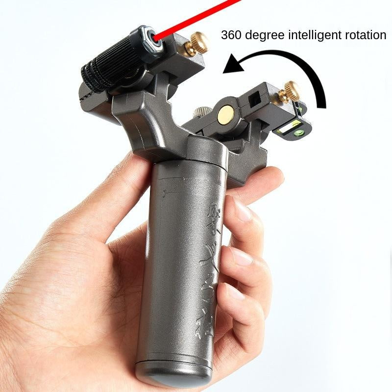 360-degree intelligent rotation automatic correction bow head rotating swing arm laser aim huwairen Iron Man slingshot
