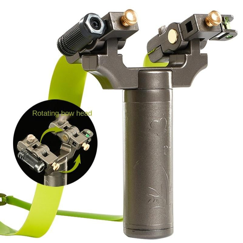 360-degree intelligent rotation automatic correction bow head rotating swing arm laser aim huwairen Iron Man slingshot