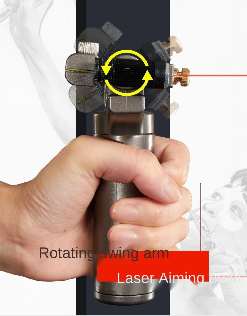 360-degree intelligent rotation automatic correction bow head rotating swing arm laser aim huwairen Iron Man slingshot