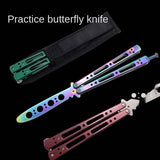 Unedged safety Butterfly training knife Beginners stainless steel outdoor exercise tool play swing butterfly folding knife