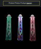 Unedged safety Butterfly training knife Beginners stainless steel outdoor exercise tool play swing butterfly folding knife