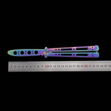 Unedged safety Butterfly training knife Beginners stainless steel outdoor exercise tool play swing butterfly folding knife