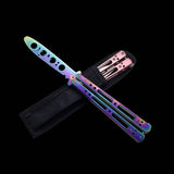Unedged safety Butterfly training knife Beginners stainless steel outdoor exercise tool play swing butterfly folding knife