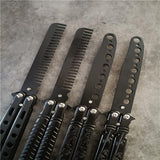 All-steel Butterfly Knife Comb Hand Practice Folding Butterfly Knife Tool Unsharpened Novice Butterfly Training Knife Shake Knife