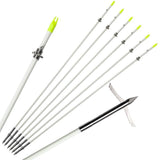 Recurve bow solid fishing arrow traditional fishing and hunting outdoor fishing and shooting fish arrow bow and arrow accessories fish arrow 6pcs