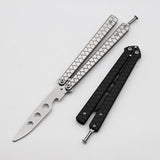 Butterfly Knife Practice Knife Stainless Steel Ornamental Knife Unblade Folding Portable