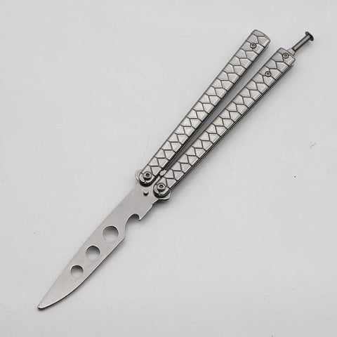 Butterfly Knife Practice Knife Stainless Steel Ornamental Knife Unblade Folding Portable
