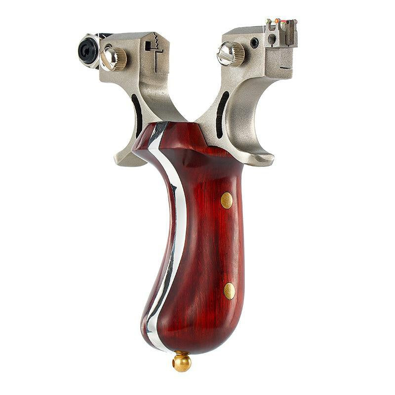 cross-border exclusively for wolf slingshot laser aiming exquisite appearance stainless steel wooden slingshot with rubber band