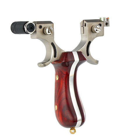 cross-border exclusively for wolf slingshot laser aiming exquisite appearance stainless steel wooden slingshot with rubber band