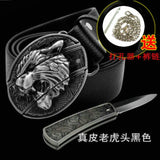 2026 Unique non-mainstream trendy brand animal belt self-defense knife, multifunctional leather belt knife | POPOTR™