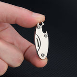 【Free gift】Stainless steel mini folding knife with bottle opener outdoor pocket knife key pendant unpacking courier knife