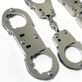 Thickened stainless steel adult toy thumb buckle toe . shackle entertainment keychain mini small handcuff toy