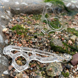 High-strength transparent acrylic PC material outdoor survival finger tiger hand support anti-wolf buckle hand handle self-defense gadget