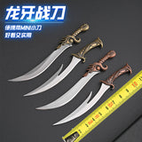 【Free gift】Ornamental dragon tooth knife outdoor knife stainless steel fruit knife portable keychain mini knife